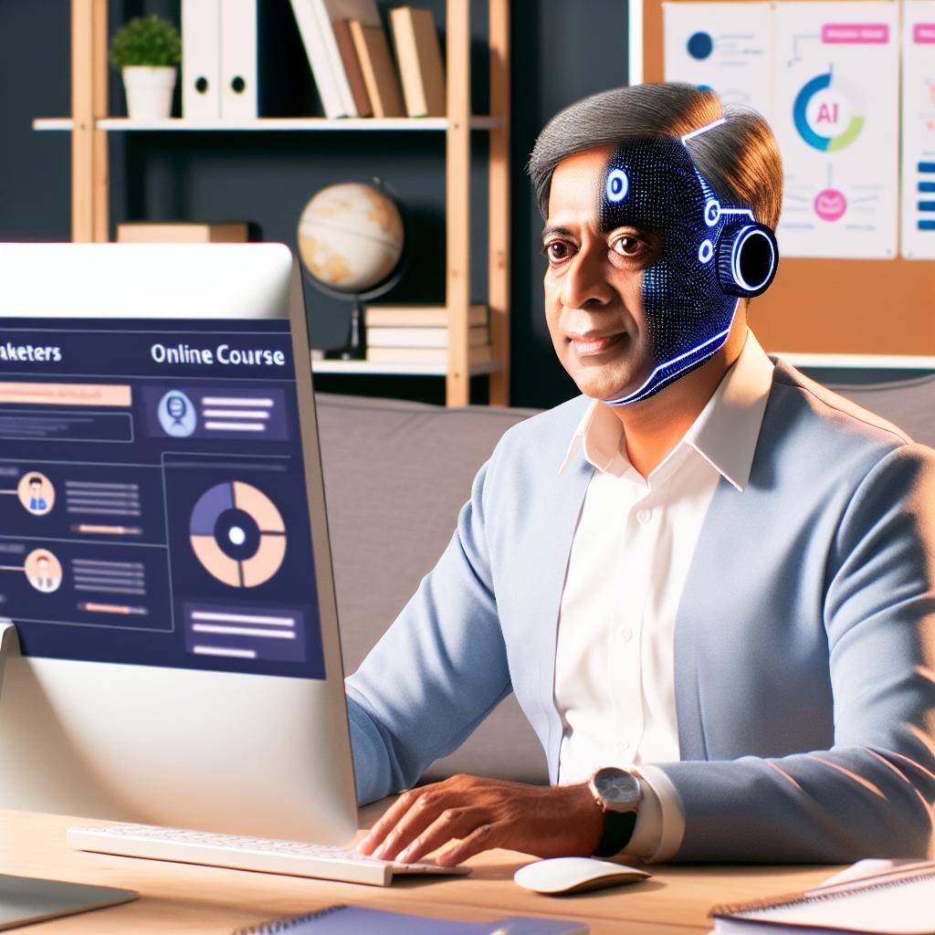 AI Бот который сидит за компьютером и является автором онлайн курса для маркетологов